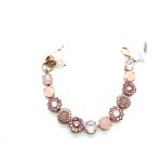 Mariana Bracelet Montana Beautiful Rose Quartz Stone & Pink Swarovski Crystal