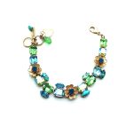 Bracelet By Mariana Woman Turquoise Mineral and Light Green Swarovski Crystals - Image 2