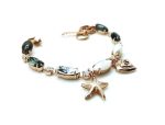 Bracelet By Mariana Woman Pyrite and White Shell Minerals and Clear Swarovski Crystals - Image 2