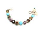 Mariana Bracelet Beautiful Blue, Purple & Turquoise Austrian Crystals My Treasures Coll.
