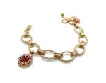 Bracelet By Mariana Wonderland Coll. Chain Guardian Angel Light Rose & Smoked Topaz Swarovski Crystals - Image 2