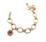 Bracelet By Mariana Wonderland Coll. Chain Guardian Angel Light Rose & Smoked Topaz Swarovski Crystals