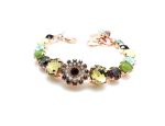 Bracelet By Mariana Woman Beautiful Flower Golden Shadow Swarovski Crystals - Image 3