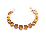 Mariana Bracelet Honey Amber Austrian Crystals Padparadischa Madera Quartz Stone
