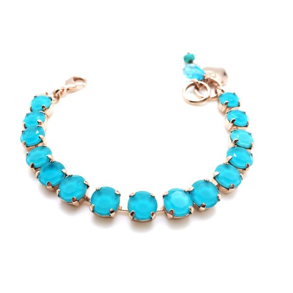 Bracelet By Mariana Woman Beautiful Round Shape Light Blue Swarovski Crystals