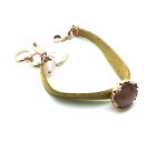 Mariana Bracelet Leather and Beautiful Indian Sapphir & Smoked Topaz Pink Shell My Treasures Coll.