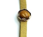 Bracelet By Mariana Woman Gold Tiger Eye Mineral Stone and Camel Swarovski Crystals - Image 3