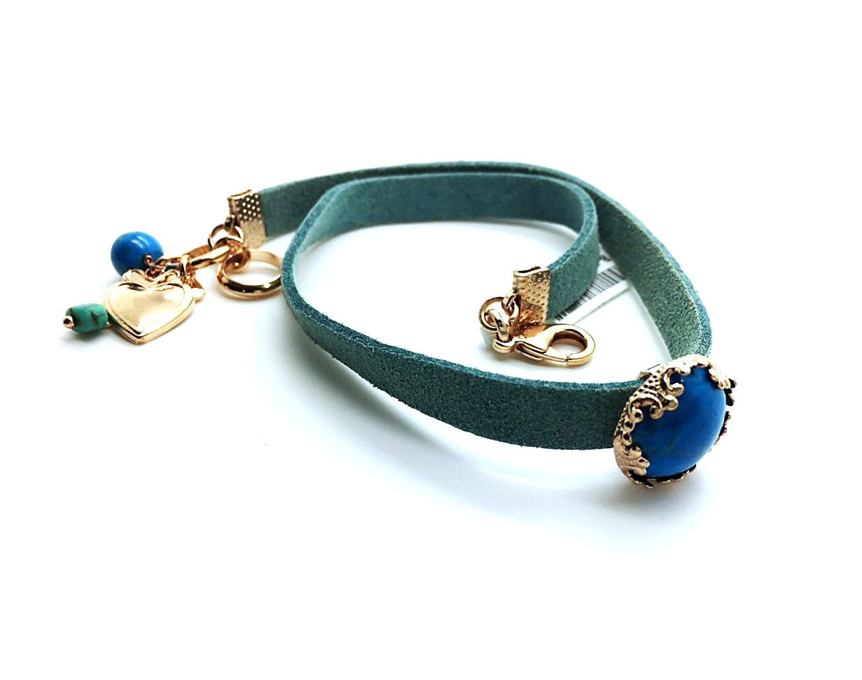B-4323-1M-77-RG (3) Mariana Bracelet Mineral Stone & light Blue Swarovski Crystal Tranquility Sweet Summer Coll. - Image 1