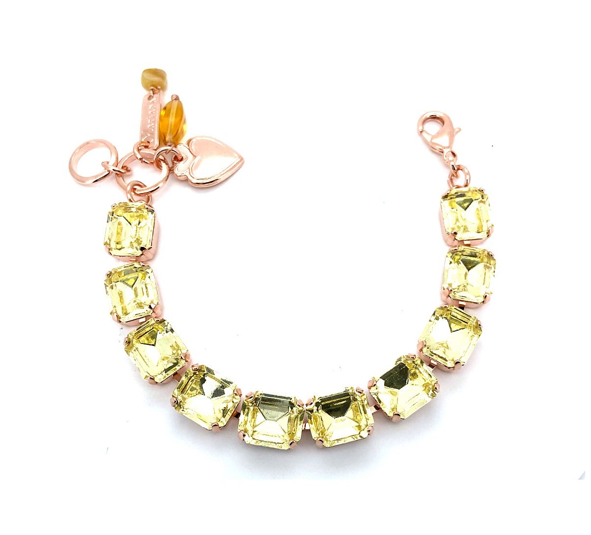 B-4414-213213-RG (3) Mariana Bracelet Beautiful Light Olive Green Swarovski Crystal Casblanca Nostalgia Coll. - Image 1