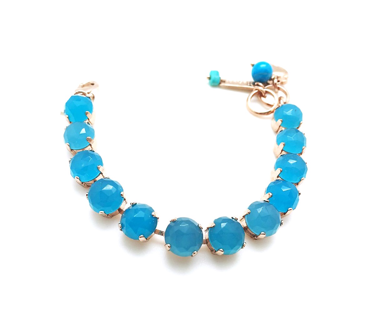 B-4445-1-M65M65-RG (1) Mariana Bracelet Beautiful Blue Quartz Stone Dream Inspiration Coll. - Image 1