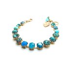 Mariana Bracelet Chinese Turquoise & Light Blue Swarovski Crystal Elizabeth Icones Coll. - Image 2