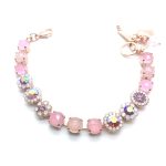Bracelet By Mariana Woman Fancy Rose Quartz and Pink Swarovski Crystal