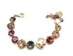 Bracelet By Mariana Woman Beautiful Topaz and Purple Swarovski Crystals