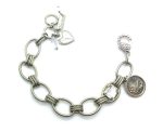 Bracelet By Mariana Woman Coin and Cushion Clear Swarovski Crystals