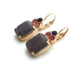 Mariana Earrings Matt Purple Swarovski Crystal Xenia Odyssey Coll. - Image 2