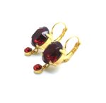 Earrings By Mariana Woman Lovely Oval Shape Ruby and Round Siam Swarovski Crystals - Image 2