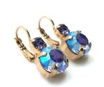 Mariana Earrings Chalk White & Purple Round Crystal Swarovski - Image 3