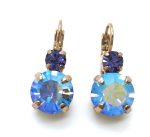 Mariana Earrings Chalk White & Purple Round Crystal Swarovski - Image 2