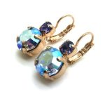 Mariana Earrings Chalk White & Purple Round Crystal Swarovski