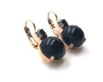 Earrings By Mariana My Treasures Coll. Onyx Mineral & Jet Hematite Swarovski Crystals - Image 3