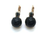 Earrings By Mariana My Treasures Coll. Onyx Mineral & Jet Hematite Swarovski Crystals - Image 2