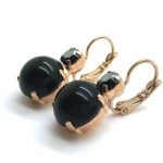 Earrings By Mariana My Treasures Coll. Onyx Mineral & Jet Hematite Swarovski Crystals