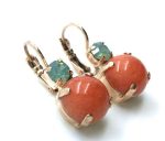 Earrings By Mariana Woman Dolomite Coral and Pacific Opal Swarovski Crystals - Image 2