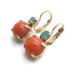 Earrings By Mariana Woman Dolomite Coral and Pacific Opal Swarovski Crystals