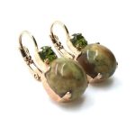 Mariana Earrings Rhyolite Mineral & Peridot Austrian Crystals My Treasures Coll. - Image 2