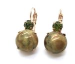 Mariana Earrings Rhyolite Mineral & Peridot Austrian Crystals My Treasures Coll. - Image 3