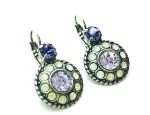 Mariana Earrings Violet Flower Shape Swarovski Crystal Purple Rain Cocktail Hour Coll. - Image 2