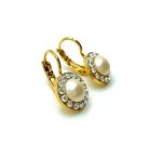 Earrings By Mariana Kalahari Africa Coll. Flower Shape White Opal Austrian Crystals - Image 3