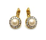 Earrings By Mariana Kalahari Africa Coll. Flower Shape White Opal Austrian Crystals
