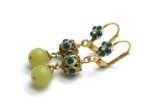 Earrings By Mariana Kokomo Songbook Coll. Yellow Jasper & Blue Swarovski Crystals