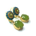 Mariana Earrings Circle Beautiful Green Swarovski Crystal Happines Inspiration Coll. - Image 3