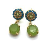 Mariana Earrings Circle Beautiful Green Swarovski Crystal Happines Inspiration Coll. - Image 2