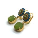 Mariana Earrings Circle Beautiful Green Swarovski Crystal Happines Inspiration Coll.