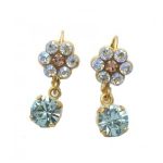 Earrings By Mariana Woman Classy Silk and Amber Swarovski Crystals