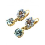 Earrings By Mariana Woman Classy Silk and Amber Swarovski Crystals - Image 2