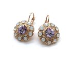Mariana Earrings Purple & White Austrian Crystals Purple Rain Cocktail Hour Coll.
