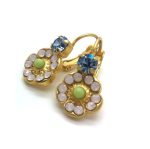 Mariana Earrings Pink Flower Shape Swarovski Crystal California Dreaming Songbook Coll. - Image 3