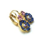 Earrings By Mariana Woman Timeless Capri Blue and Light Rose Swarovski Crystals - Image 2