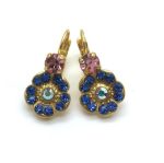 Earrings By Mariana Woman Timeless Capri Blue and Light Rose Swarovski Crystals