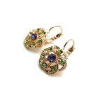 Mariana Earrings Peridot & Tanzanite Flower Austrian Crystals My Treasures Coll. - Image 3