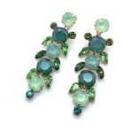 Mariana Earrings Shades Of Green Rich Austrian Crystals Ivy Botanica