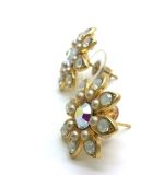 Earrings By Mariana Woman Flower Shape White and Aurore Boreale Swarovski Crystals - Image 2
