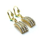 Mariana Earrings Summer Palace Silk Road Coll. 3 Row Clear Austrian Crystals - Image 3
