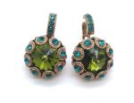 Mariana Earrings Grass Green & Pacific Opal Austrian Crystal Angelica East Meets West Coll. - Image 3
