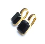 Earrings By Mariana Woman Black and Topaz Rectangle Shape Swarovski Crystal - Image 2