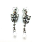 Mariana Earrings Silver Plated Buterfly & Beautiful Clear Crystal Swarovski - Image 2